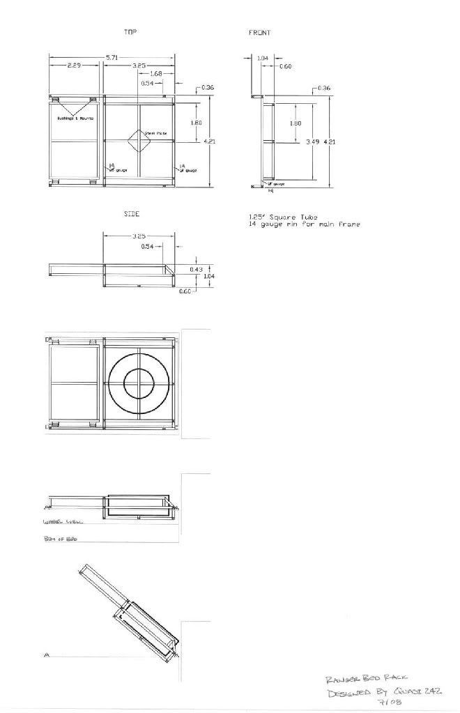 Ford ranger bed dimensions 2004